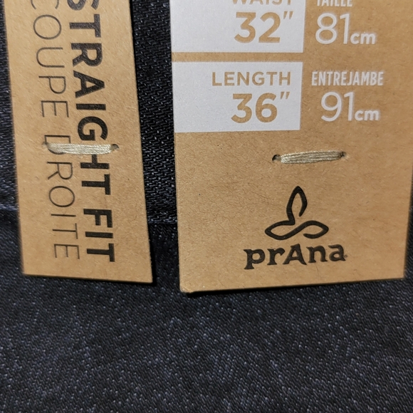 NWT Prana Feener Jeans 32" Straight Fit Black Smoke Wash W32 L 36 - Picture 8 of 10